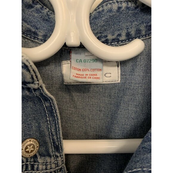 Vintage PSC Denim Vest Western Star Button 100% Cotton Large - Picture 6 of 10